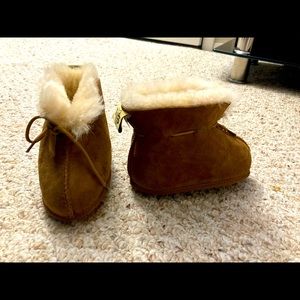 Baby boy used sheepskin slippers